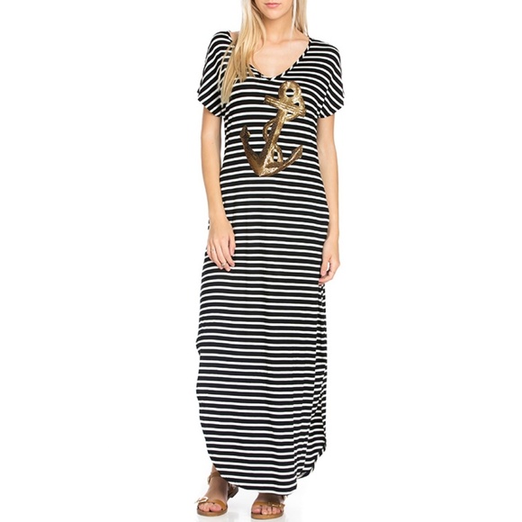 Dresses & Skirts - Women's Nautical Anchor Maxi Dress